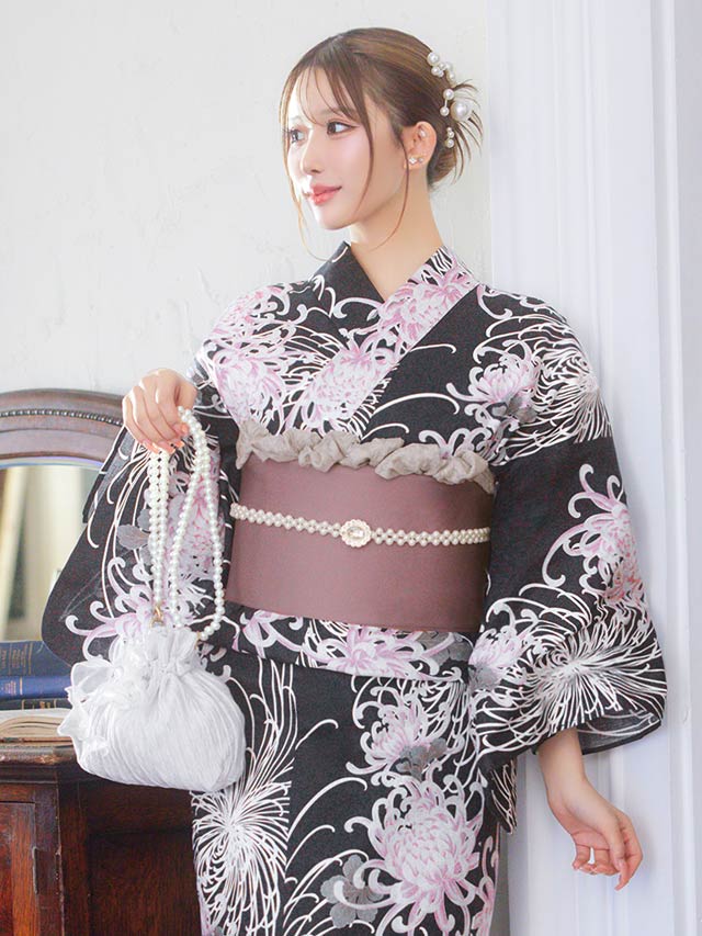 [単品]パールシアーリボン巾着バッグ【2025年新作/YUKATA by dazzy】