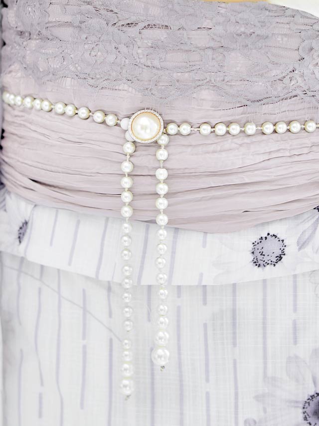 [単品]ホワイトパール帯飾り【2025年再入荷/YUKATA by dazzy】