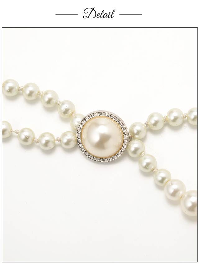 [単品]ホワイトパール帯飾り【2025年再入荷/YUKATA by dazzy】