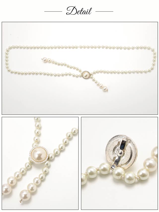 [単品]ホワイトパール帯飾り【2025年再入荷/YUKATA by dazzy】