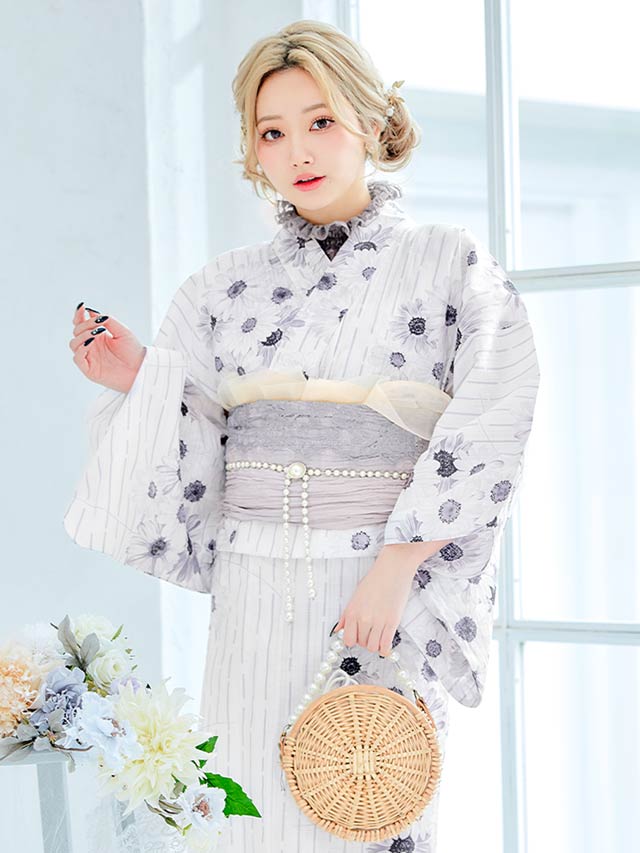[単品]ホワイトパール帯飾り【2025年再入荷/YUKATA by dazzy】