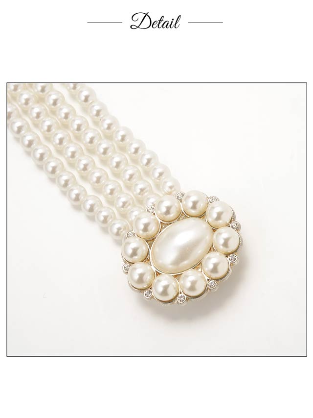 [単品]フロントビックビジューパール帯飾り【2025年再入荷/YUKATA by dazzy】