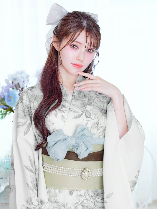 [単品]フロントビックビジューパール帯飾り【2025年再入荷/YUKATA by dazzy】