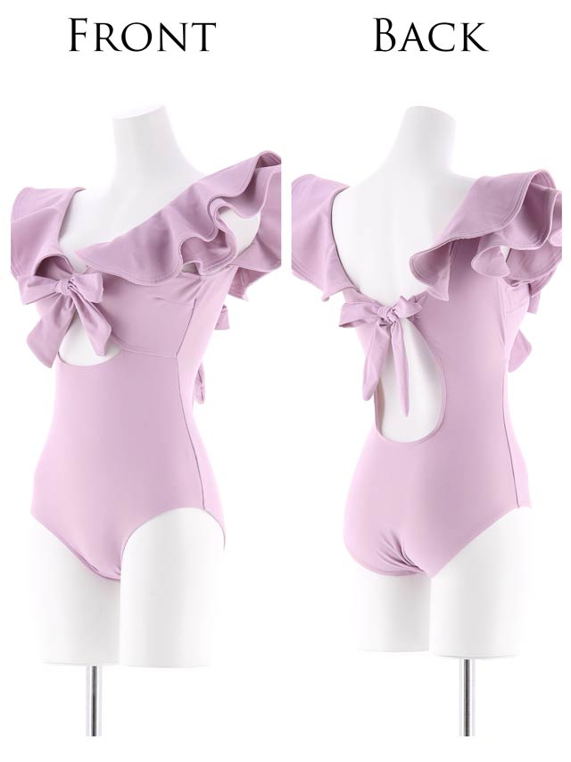 ダブルフリルバックホールリボンワンピース/水着【dazzy beach/2025ビキニ】