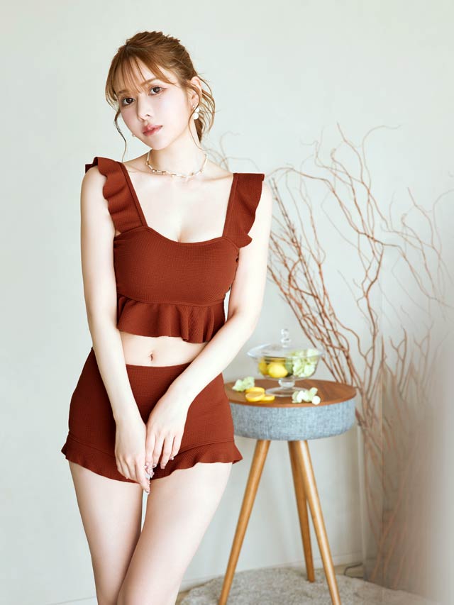 [2点SET]フリルハイウエストビキニ/水着【dazzy beach/2024再入荷ビキニ】