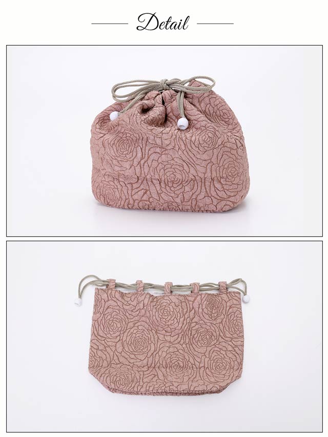 [単品] フラワーモチーフ巾着かごバッグ【YUKATA by dazzy 2025】