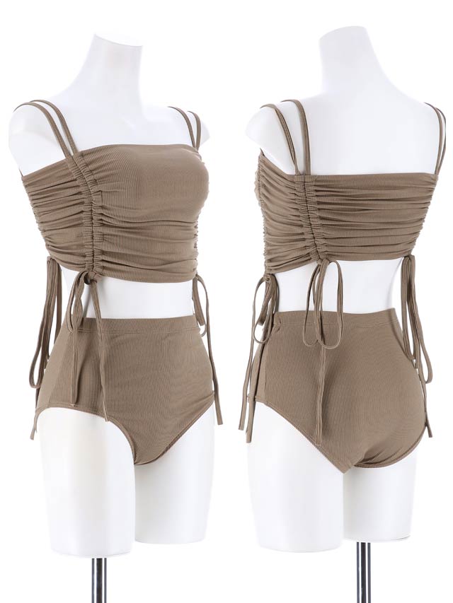 [2点SET]サイドシャーリングリボンバンドゥビキニ/水着【dazzy beach/2025ビキニ】