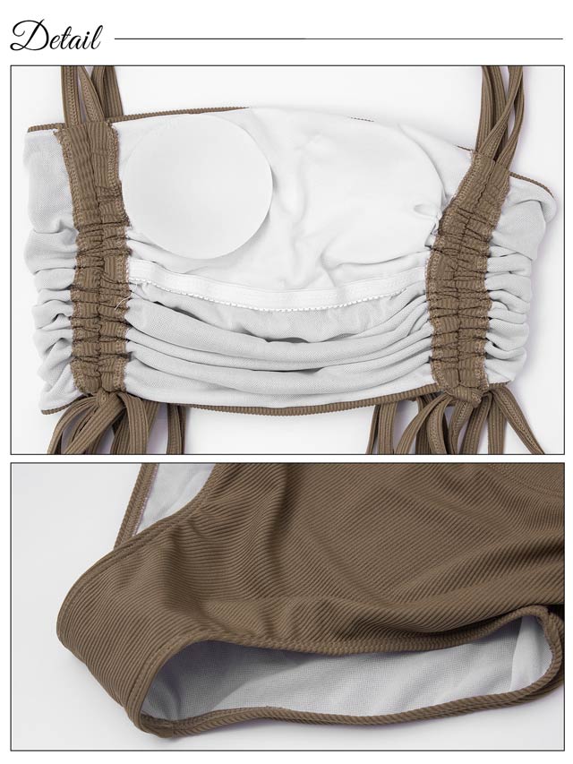 [2点SET]サイドシャーリングリボンバンドゥビキニ/水着【dazzy beach/2025ビキニ】