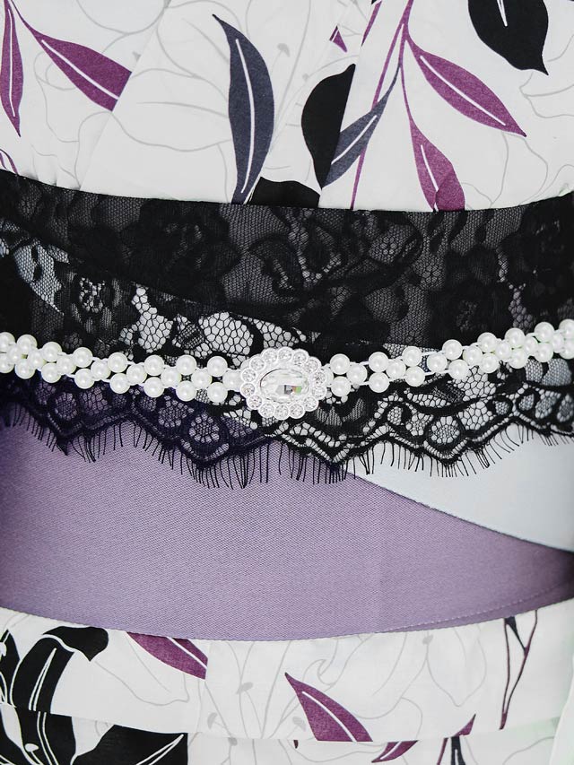 [単品] シルバーフラワーモチーフパールかざり紐【YUKATA by dazzy 2025】