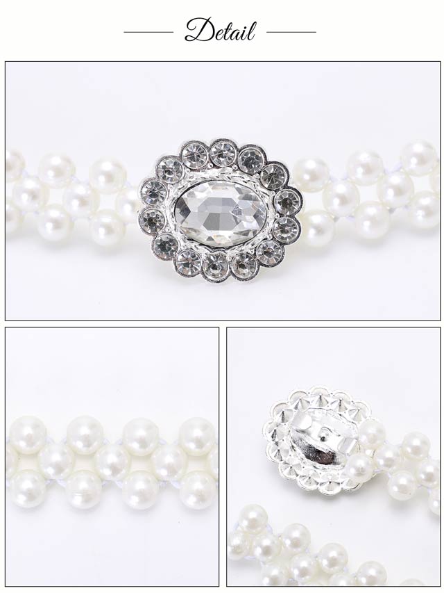 [単品] シルバーフラワーモチーフパールかざり紐【YUKATA by dazzy 2025】