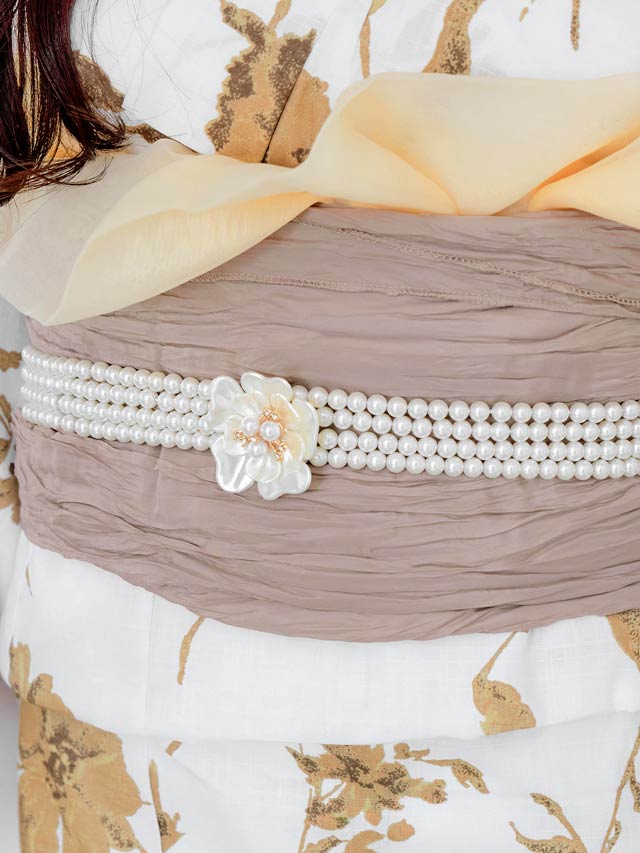 [単品] フラワーパールビジューかざり紐【2025年再入荷/YUKATA by dazzy】