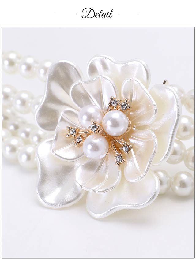 [単品] フラワーパールビジューかざり紐【2025年再入荷/YUKATA by dazzy】