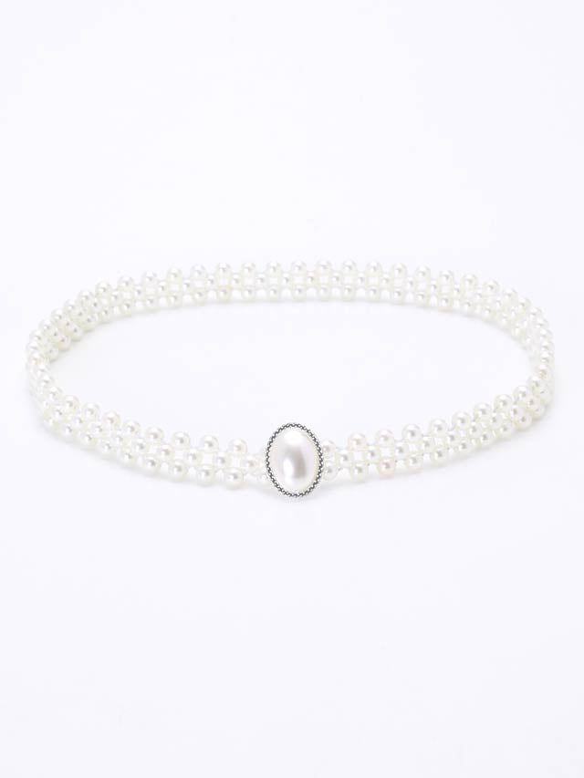 [単品] シルバー楕円パールかざり紐【2025年再入荷/和YUKATA by dazzy】