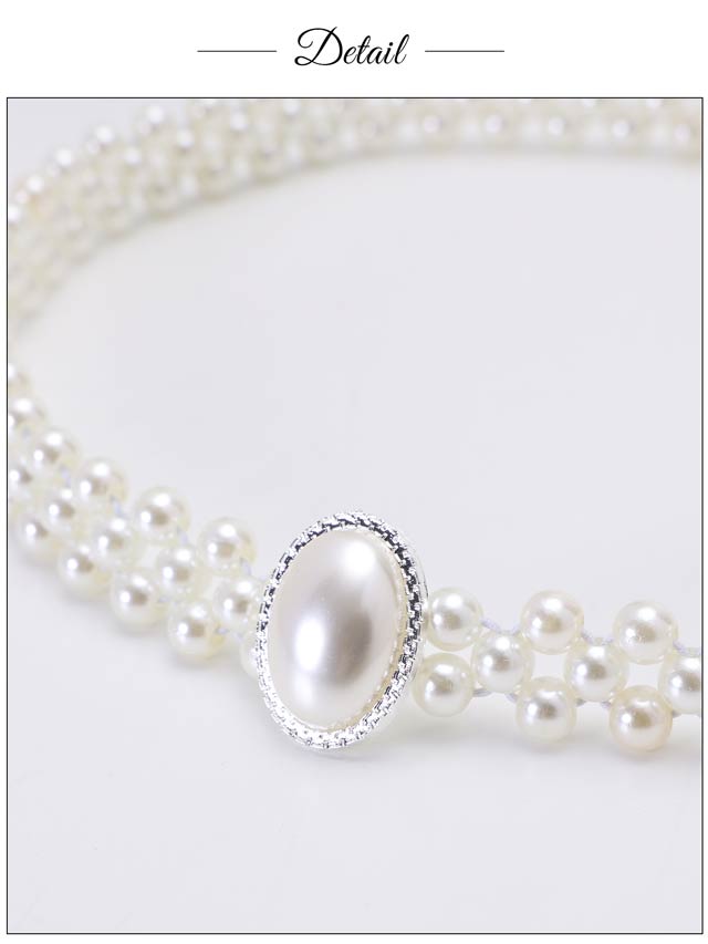 [単品] シルバー楕円パールかざり紐【2025年再入荷/和YUKATA by dazzy】