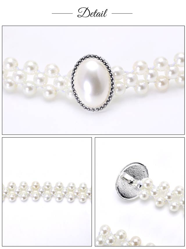 [単品] シルバー楕円パールかざり紐【2025年再入荷/和YUKATA by dazzy】