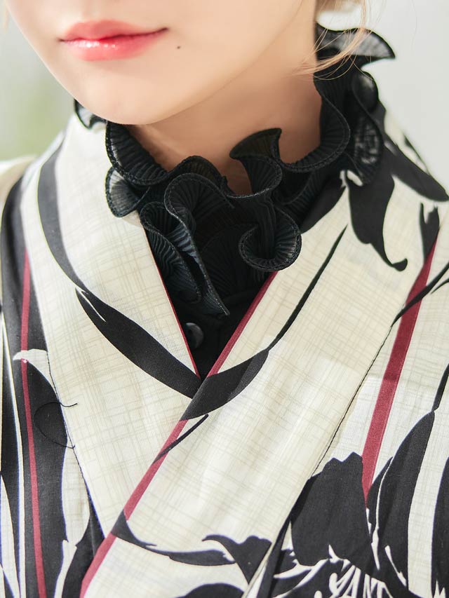 [単品]シアープリーツフリルつけ襟【2025年再入荷/YUKATA by dazzy】