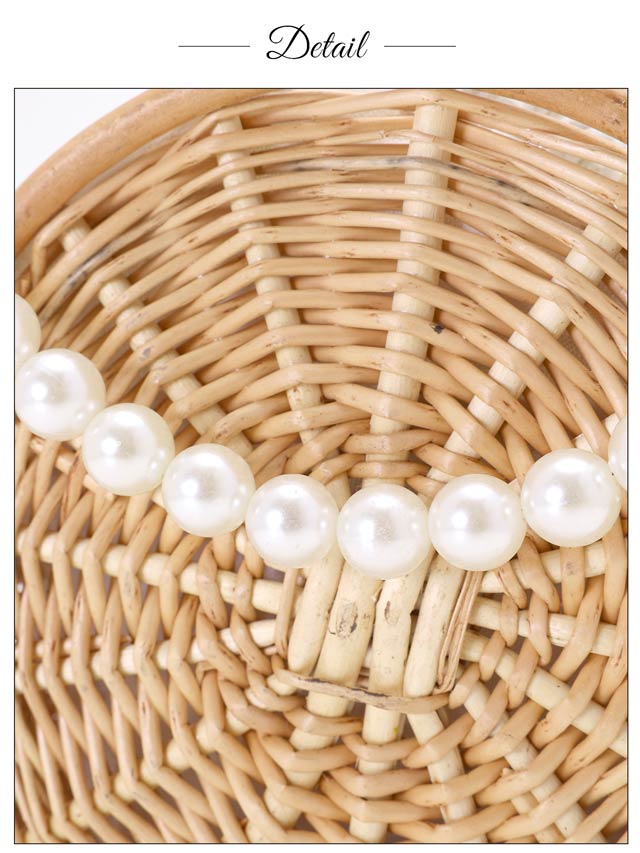 [単品] 丸型巾着口パールハンドルかごバッグ【2025年再入荷/YUKATA by dazzy】