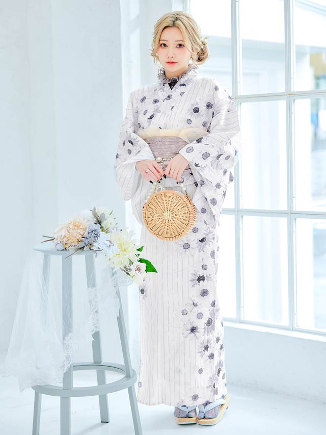 [単品] 丸型巾着口パールハンドルかごバッグ【2025年再入荷/YUKATA by dazzy】