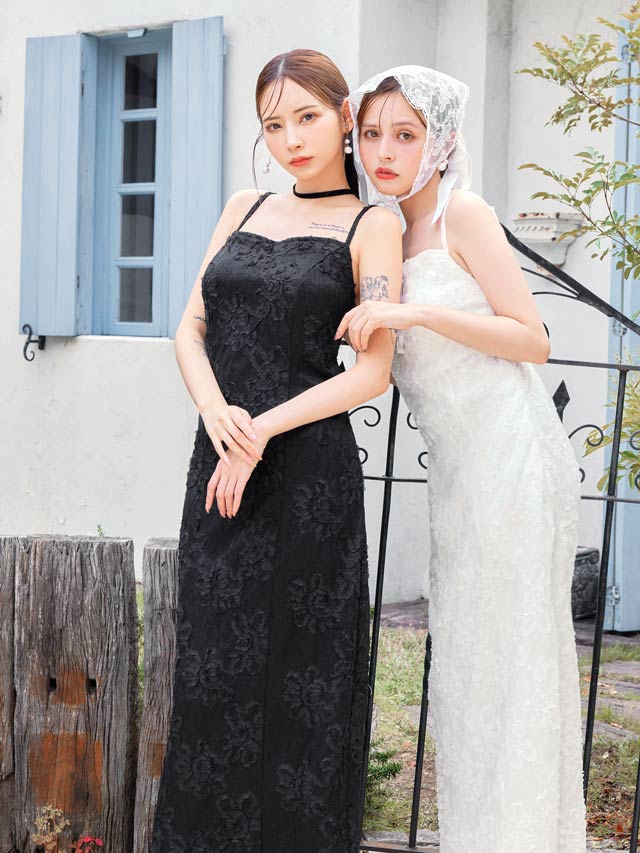 [ワンピース浴衣]花柄総レース浴衣[4点SET]【YUKATA by dazzy 2025】