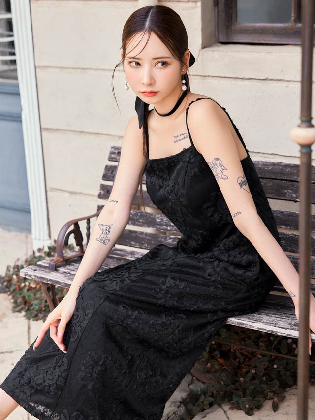 [ワンピース浴衣]花柄総レース浴衣[4点SET]【YUKATA by dazzy 2025】