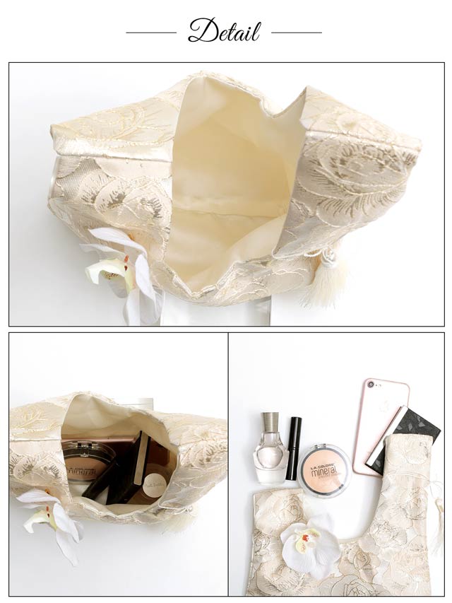 [単品]和花タッセル手提げバッグ【2025年新作/YUKATA by dazzy】