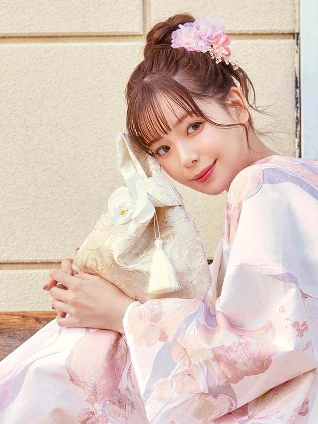 [単品]和花タッセル手提げバッグ【2025年新作/YUKATA by dazzy】