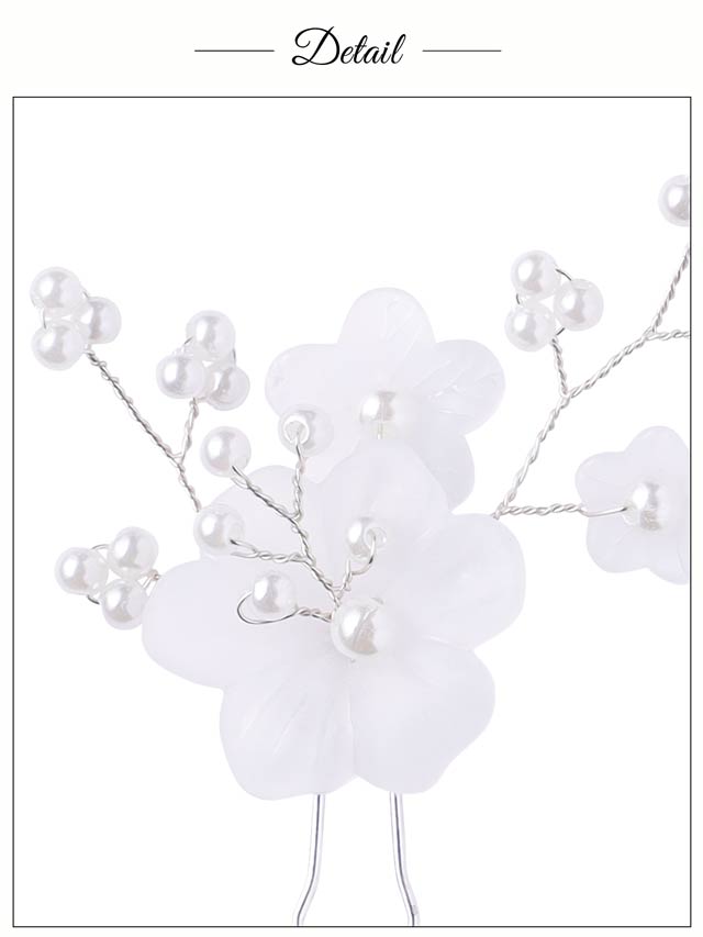 [3点SET]白花パールビジュー髪飾り【2025年新作/YUKATA by dazzy】