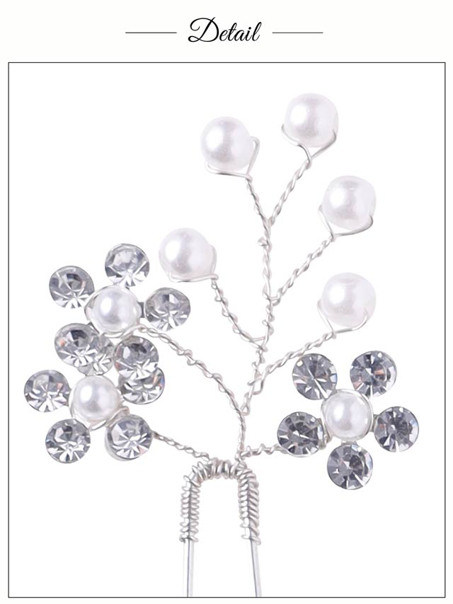 [5点SET]パールビジューフラワー髪飾り【2025年新作/YUKATA by dazzy】