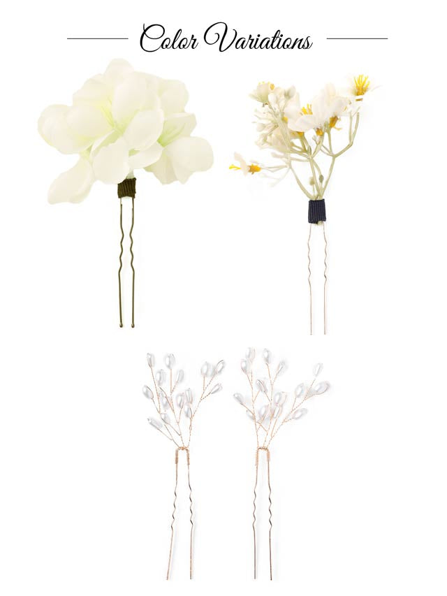 [4点SET]フラワーモチーフ×パール髪飾り【2025年新作/YUKATA by dazzy】