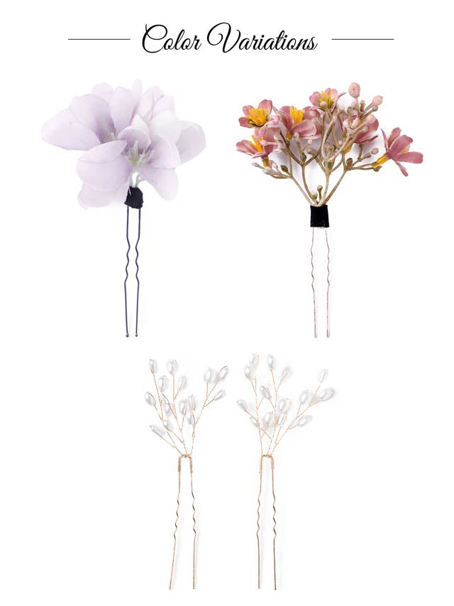 [4点SET]フラワーモチーフ×パール髪飾り【2025年新作/YUKATA by dazzy】