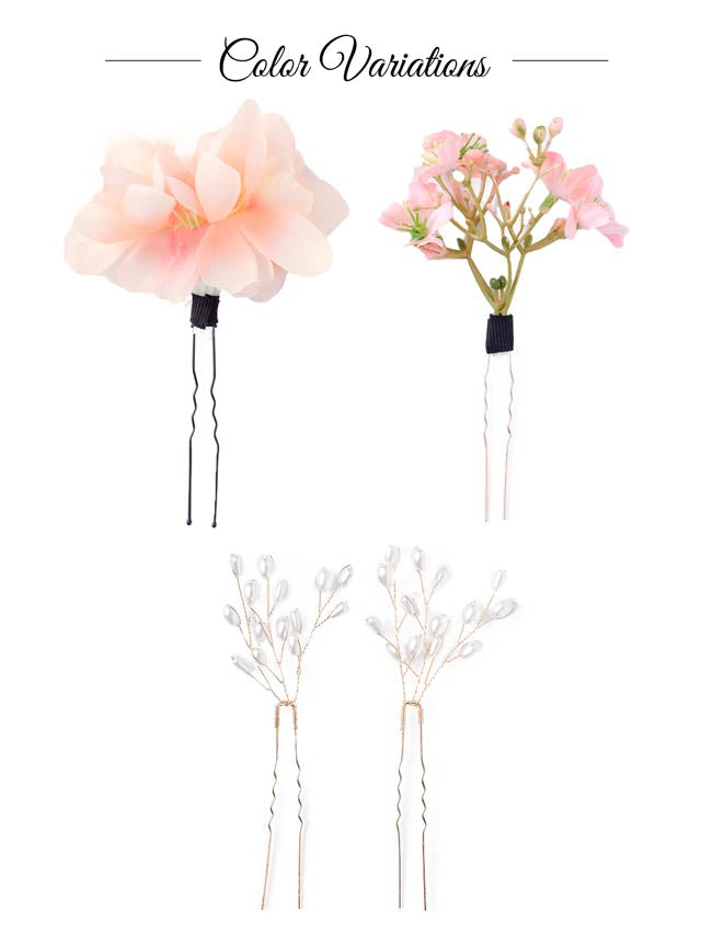 [4点SET]フラワーモチーフ×パール髪飾り【2025年新作/YUKATA by dazzy】