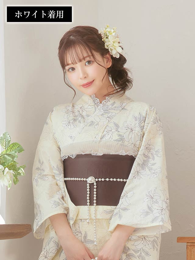 [4点SET]フラワーモチーフ×パール髪飾り【2025年新作/YUKATA by dazzy】