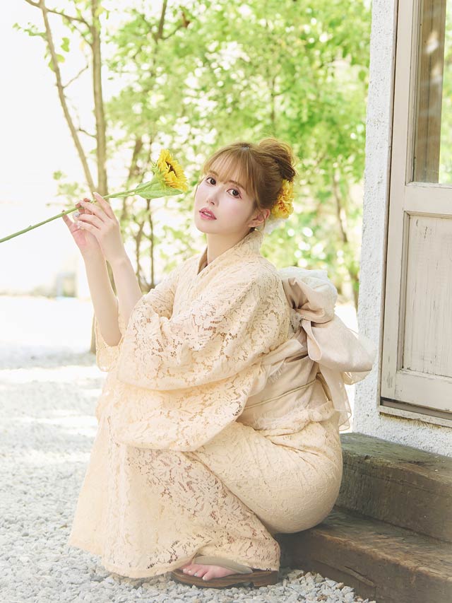 [2点SET]dazzyオリジナル花柄総レース浴衣【YUKATA by dazzy 2025】