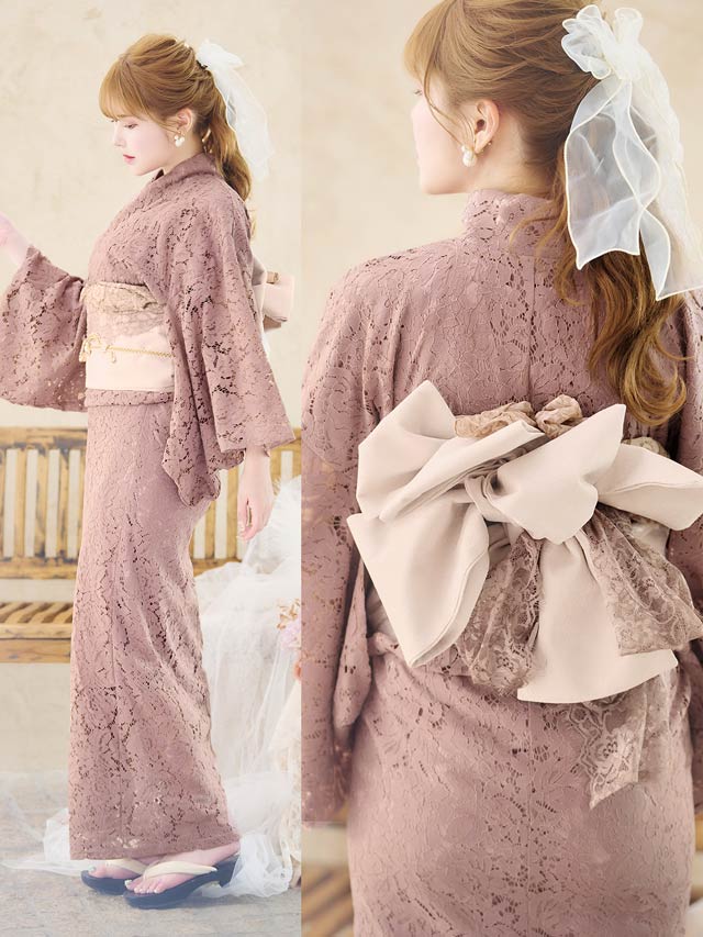 [2点SET]dazzyオリジナル花柄総レース浴衣【YUKATA by dazzy 2025】