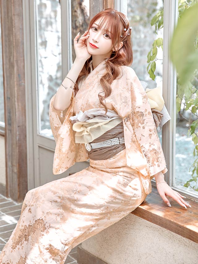 [3点SET]dazzyオリジナル配色透かしレース浴衣【YUKATA by dazzy 2025】