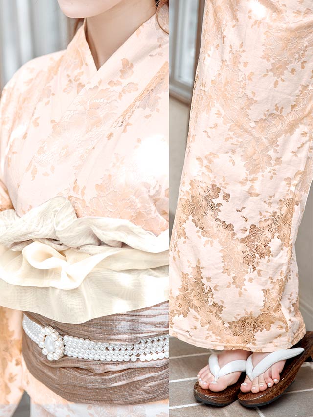 [3点SET]dazzyオリジナル配色透かしレース浴衣【YUKATA by dazzy 2025】