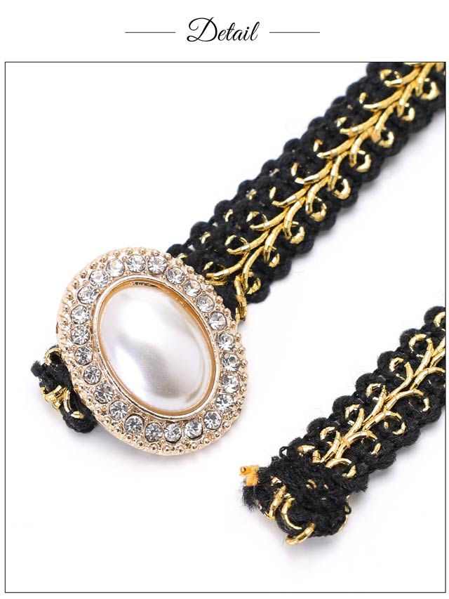 [単品]パールシルバーストーンビジュー付き飾り紐【YUKATA by dazzy 2025】