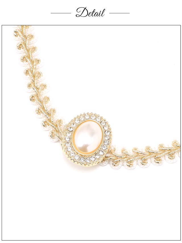 [単品]パールシルバーストーンビジュー付き飾り紐【YUKATA by dazzy 2025】