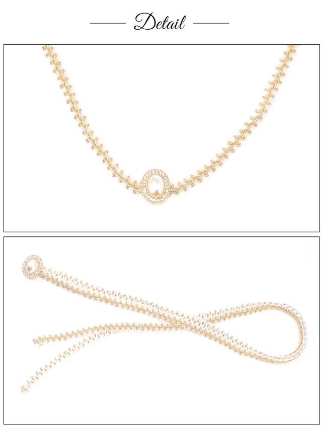 [単品]パールシルバーストーンビジュー付き飾り紐【YUKATA by dazzy 2025】