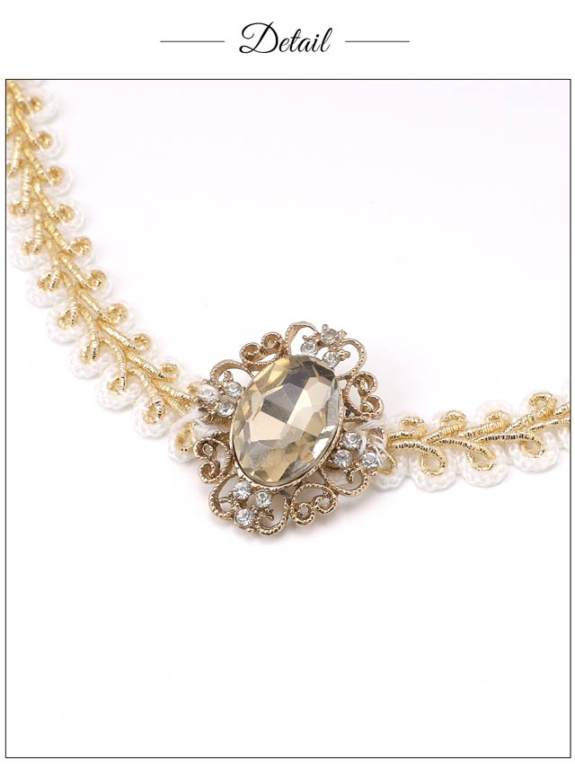 [単品]パールシルバーストーンビジュー付き飾り紐【YUKATA by dazzy 2025】