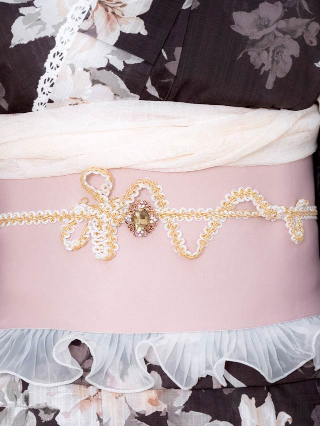 [単品]パールシルバーストーンビジュー付き飾り紐【YUKATA by dazzy 2025】