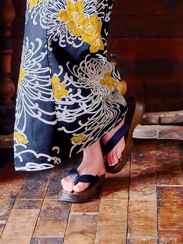 [単品]シンプルバイカラー下駄【YUKATA by dazzy 2025】