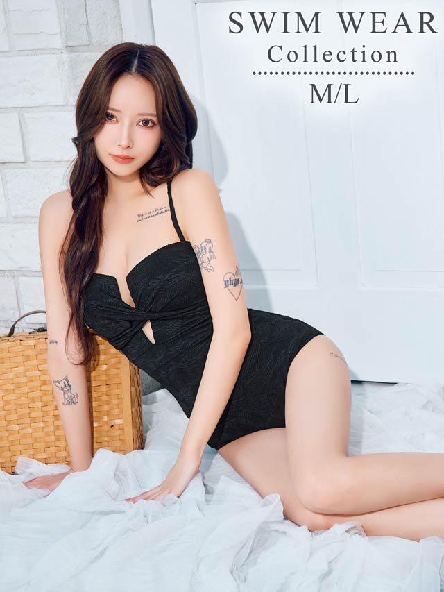 6/19新作!Vカットツイストジャガードフラワーワンピース/水着【dazzy beach/2025ビキニ】