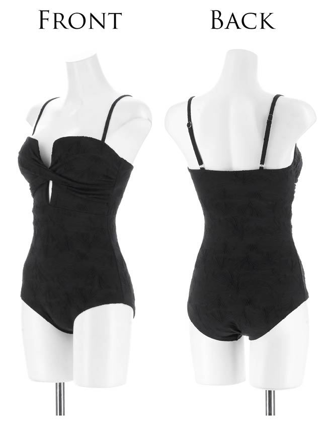 6/19新作!Vカットツイストジャガードフラワーワンピース/水着【dazzy beach/2025ビキニ】