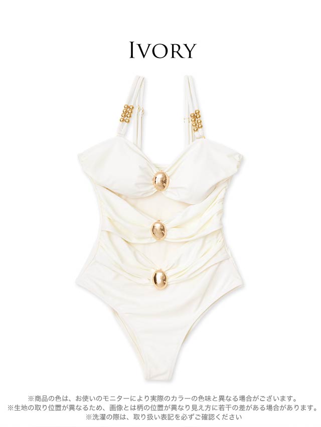 6/19新作!バンドゥカットビジューワンピース/水着【dazzy beach/2025ビキニ】