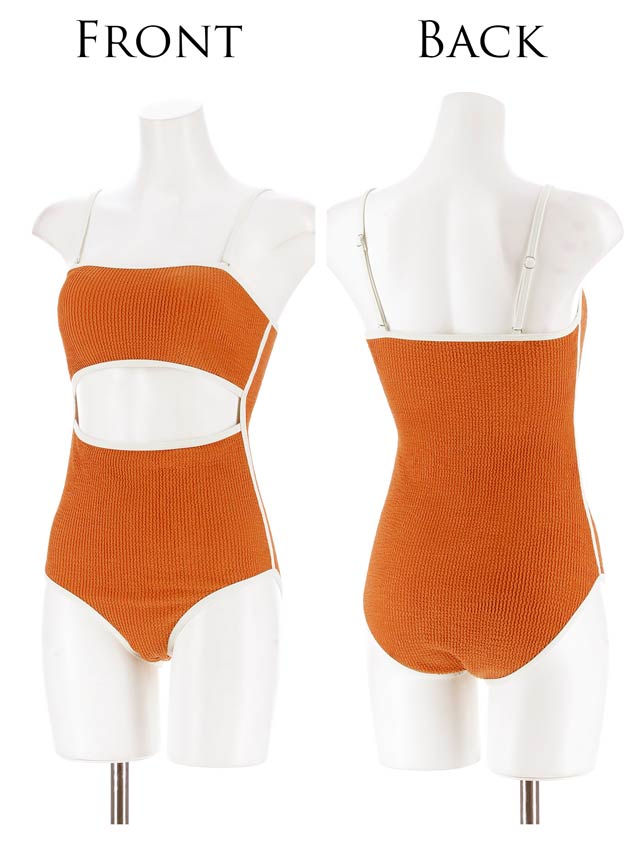 6/26UPパイピングカットバンドゥワンピース/水着【dazzy beach/2025ビキニ】