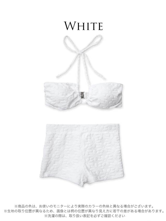 6/26UP[2点SET]フラワーホールバンドゥビキニ/水着【dazzy beach/2025ビキニ】