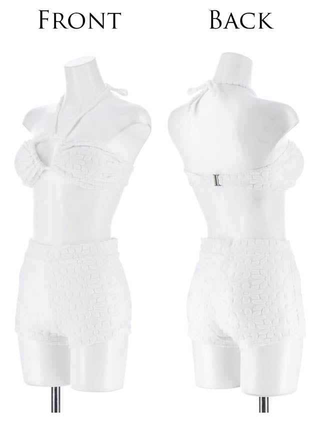 6/26UP[2点SET]フラワーホールバンドゥビキニ/水着【dazzy beach/2025ビキニ】