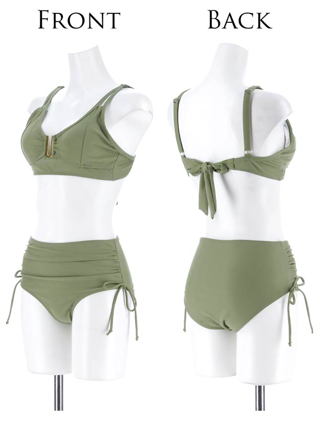 6/26UP[2点SET]Uカットビジューバックリボンビキニ/水着【dazzy beach/2025ビキニ】