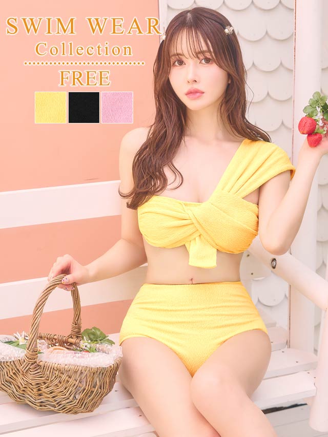 [2点SET]ツイストワンショルダーバンドゥビキニ/水着【dazzy beach/2025ビキニ】